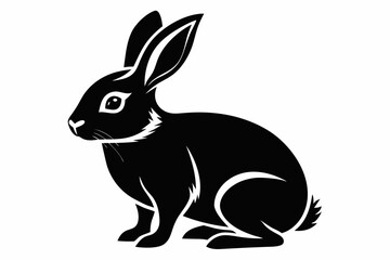 rabbit line art silhouette vector illustration