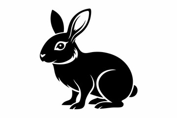 rabbit line art silhouette vector illustration