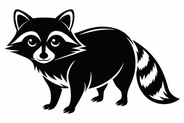 raccoon line art silhouette vector illustration