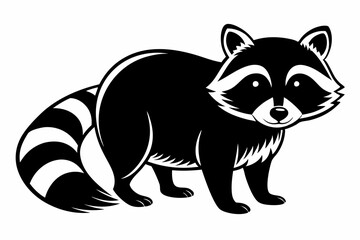 raccoon line art silhouette vector illustration