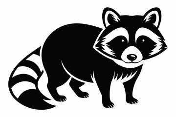 raccoon line art silhouette vector illustration