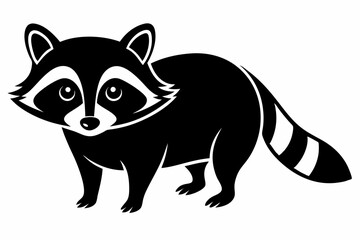 raccoon line art silhouette vector illustration