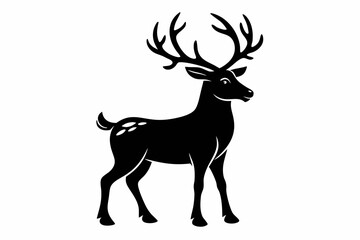 reindeer line art silhouette vector illustration