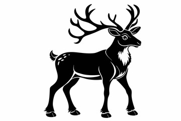 reindeer line art silhouette vector illustration