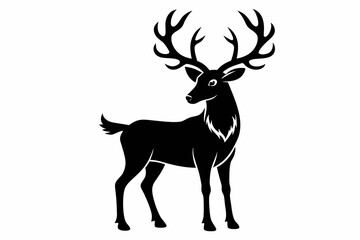 reindeer line art silhouette vector illustration
