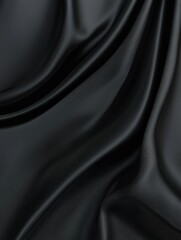 Fototapeta premium Close-up of a dark grey fabric with a smooth and elegant texture. the fabric appears to be made of a shiny, satin-like material and has a subtle sheen to it.