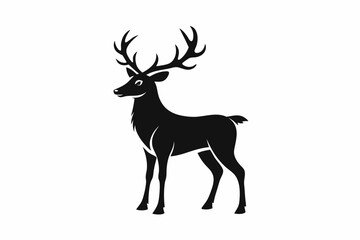 reindeer line art silhouette vector illustration