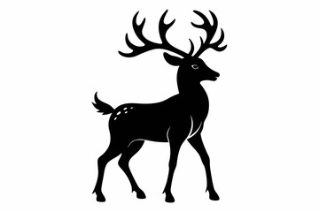 reindeer line art silhouette vector illustration