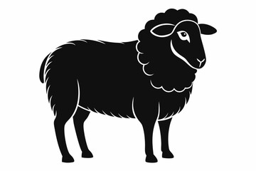 sheep line art silhouette vector illustration