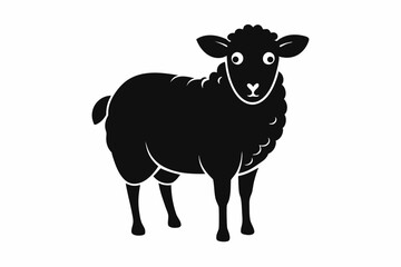 sheep line art silhouette vector illustration