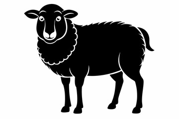 sheep line art silhouette vector illustration