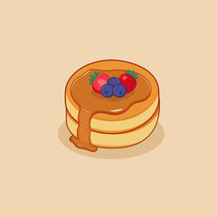 simple pancake illustration icon image