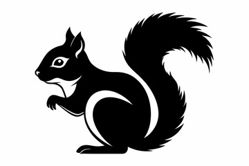 squirrel line art silhouette vector illustration