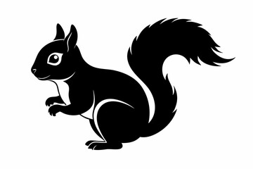 squirrel line art silhouette vector illustration
