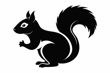 squirrel line art silhouette vector illustration