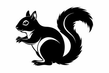 squirrel line art silhouette vector illustration