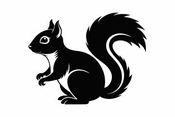 squirrel line art silhouette vector illustration