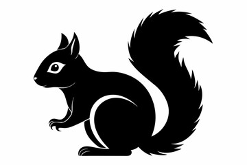 squirrel line art silhouette vector illustration