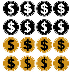 Various types of famous money icon vector design templates