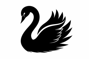 swan line art silhouette vector illustration