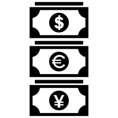 Various types of famous money icon vector design templates