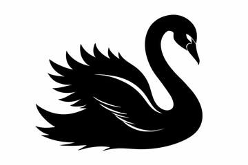 swan line art silhouette vector illustration