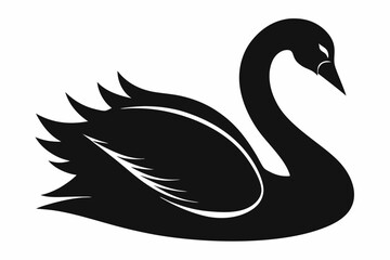 swan line art silhouette vector illustration