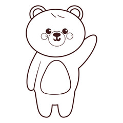 cute hand drawing cartoon bear coloring page. cute bear drawing for animal kids coloring, coloring book