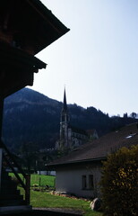View of the church in Lungern Obwalden in Switzerland during 2000s