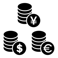 Various types of famous money icon vector design templates
