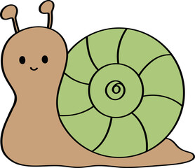 Cute Cartoon Snail Illustration
