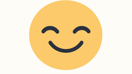 Fototapeta premium Happy and Relieved Face Flat Emoticon Design for Messaging and Social Media | Emojilicious Vector Illustration