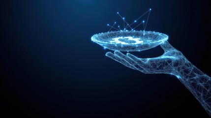 Hand Offering Digital Dollar Plate