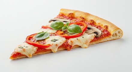Delicious and fresh Pizza Margherita Mushrooms with prosciutto, and cheese background 