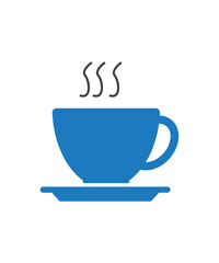 Tea cup icon filled with two tone