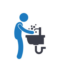 Handwash icon filled with black