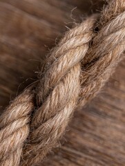Close-up of a rope or knot. the rope appears to be made of a light-colored material, possibly jute or twine, and is coiled tightly together.