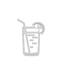 Lemon juice icon with thin outline
