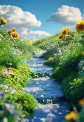 Obraz premium A natural landscape full of greenery