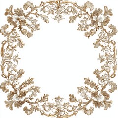 Obraz premium Elegant Floral Frame Design with Intricate Details and Decorative Elements for Various Creative Uses