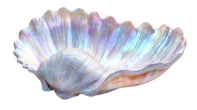 Elegant iridescent seashell for decor design