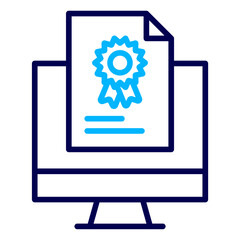 Monitor Certificate Outline Color icon