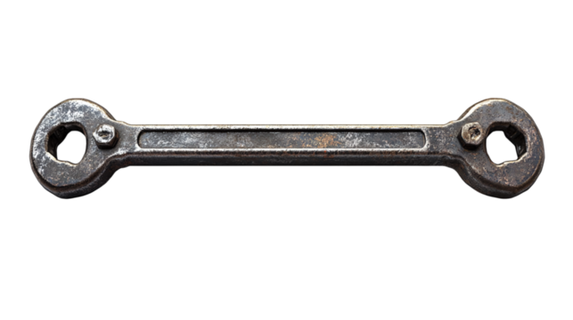 Vintage Rusty Wrench Tool Close up Shot