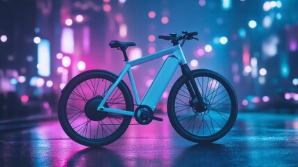 Fototapeta premium Electric bike in Night City