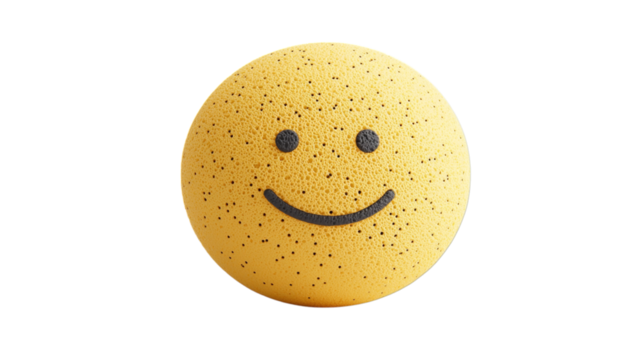 Happy emoticon 3D render digital art joyful smile