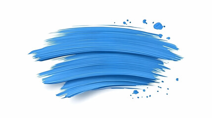 Abstract blue paint strokes on white background
