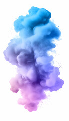 Abstract colorful ink swirling in water, isolated on white