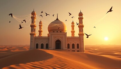 Istanbul's minaret tower and dome architecture glow across the dusk sky