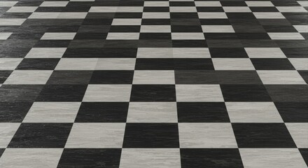 Modern checkerboard flooring design.