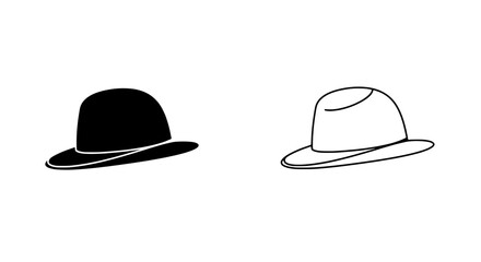 Contrasting hats silhouette: A creative composition that displays black and white silhouettes of hat, the bold contrast and minimalistic design creating an appealing visual. 